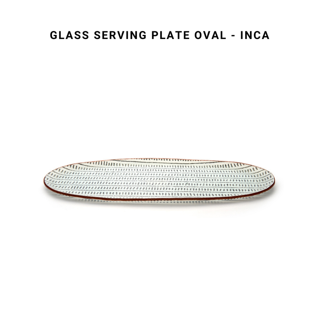 Piring Saji Kaca Oval INCA/Glass Serving Plate Oval INCA