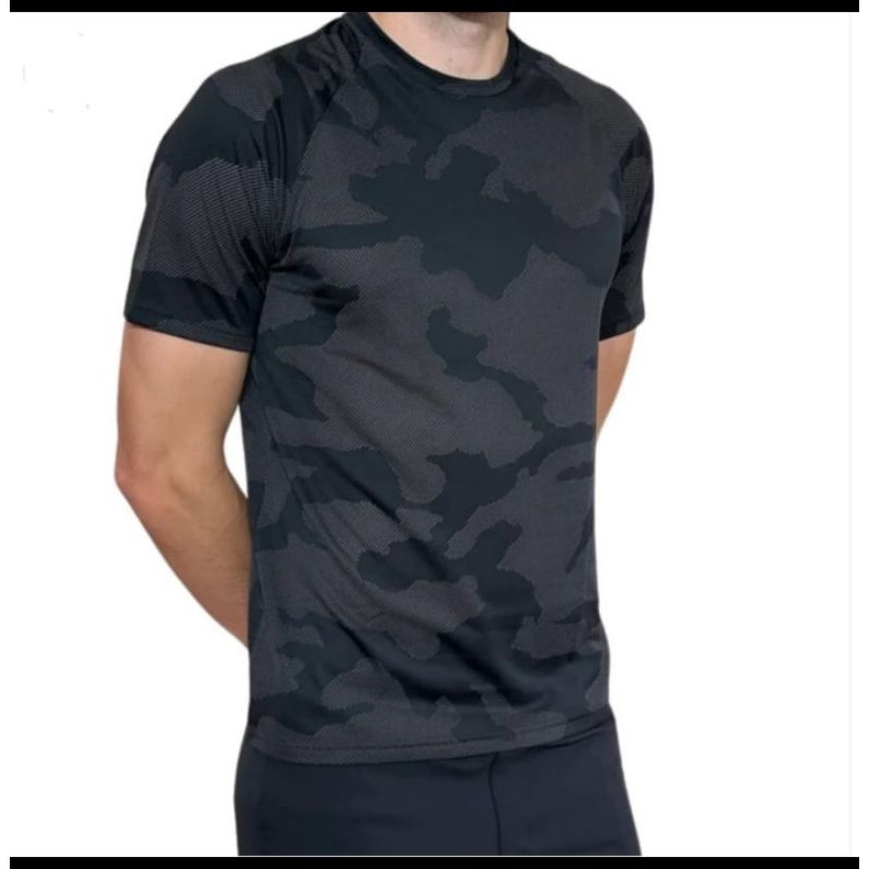 Kaos Pria Army Hitam - Kaos Loreng Army Hitam Lengan Pendek