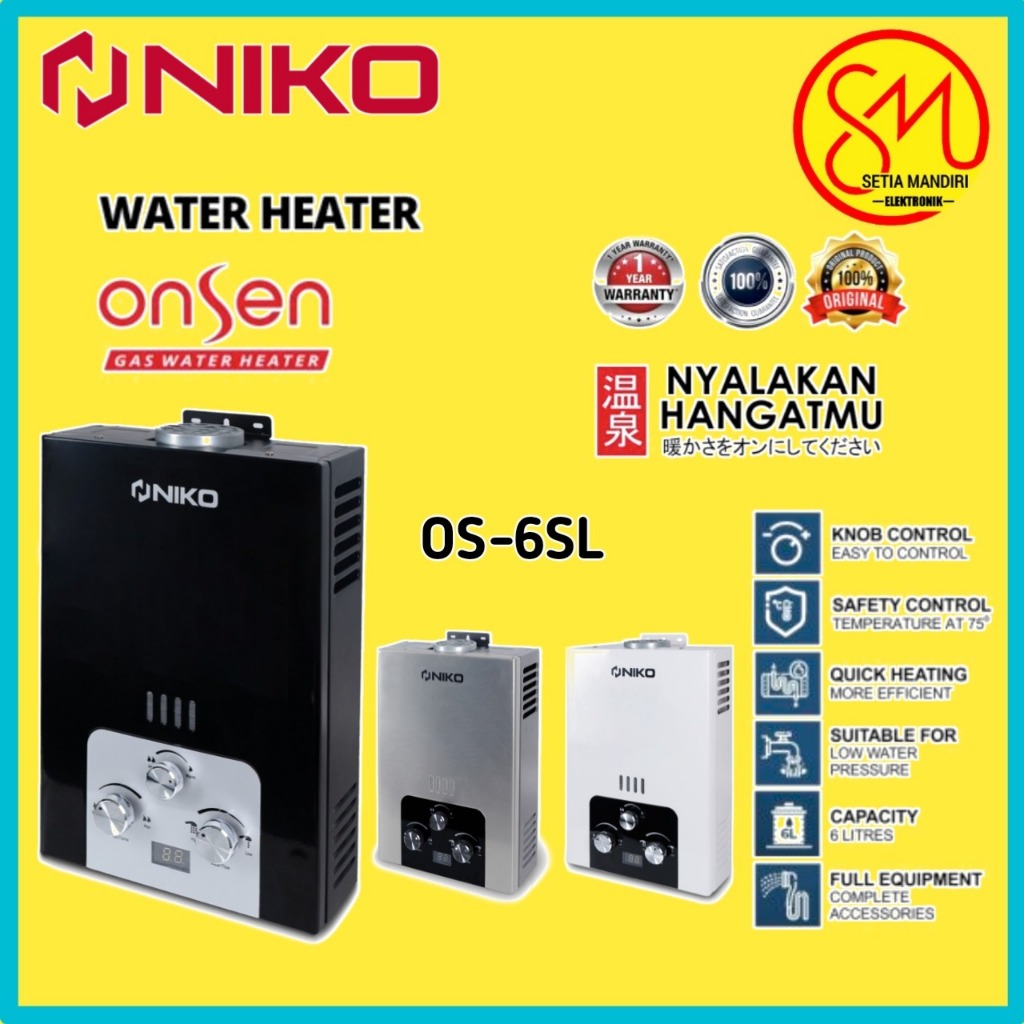 COD TERLARIS GAS WATER HEATER NIKO ONSEN (LED) NEW PRODUK