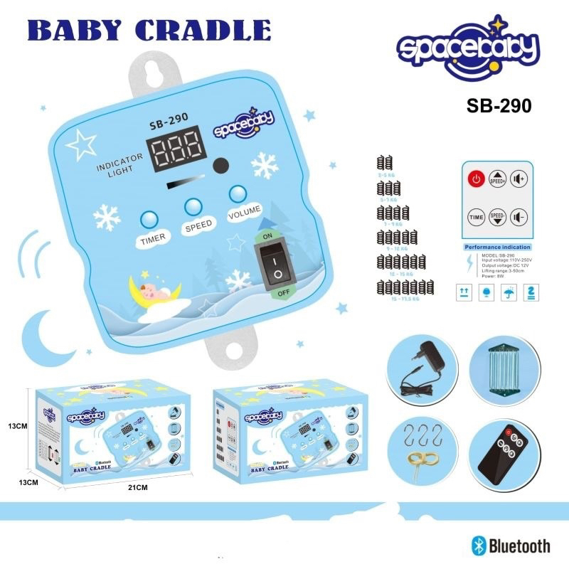 Makassar Space Baby Mesin Ayunan Remote Bluetooth/ Ayunan Elektrik / Ayunan Bayi Listrik