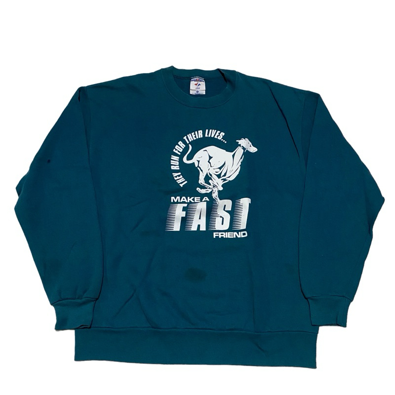 Jerzees vintage 50:50 make a fast friend crewneck
