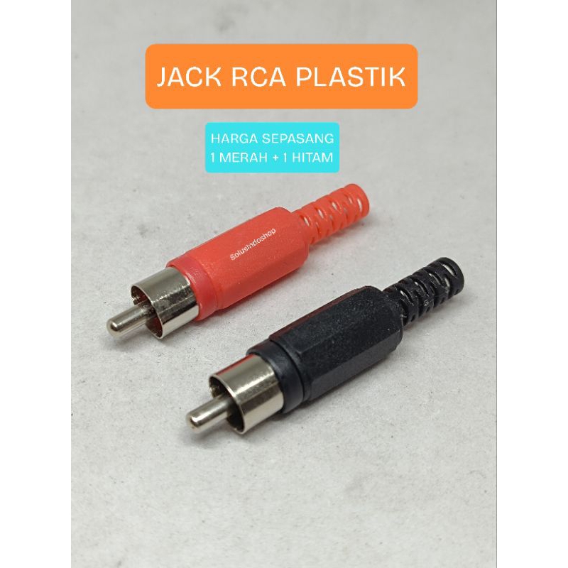 Jack RCA Plastik / Jack RCA PVC Merah + Hitam / JACK COLOKAN RCA AUDIO PLASTIK MALE / Jack Rca Phone