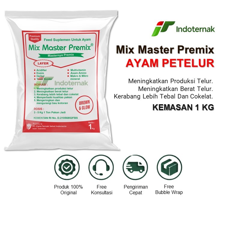 MIX MASTER PREMIX LAYER - Suplemen Pakan Untuk Ayam Petelur