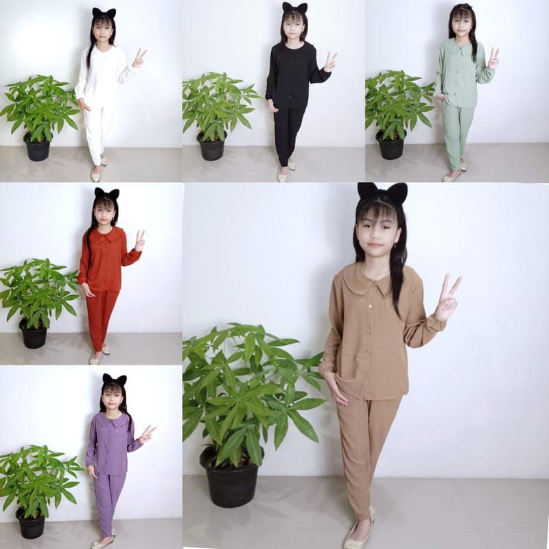 Setelan Crinkle Anak Perempuan Terbaru Usia 8-14 Tahun Setelan Anak Tanggung