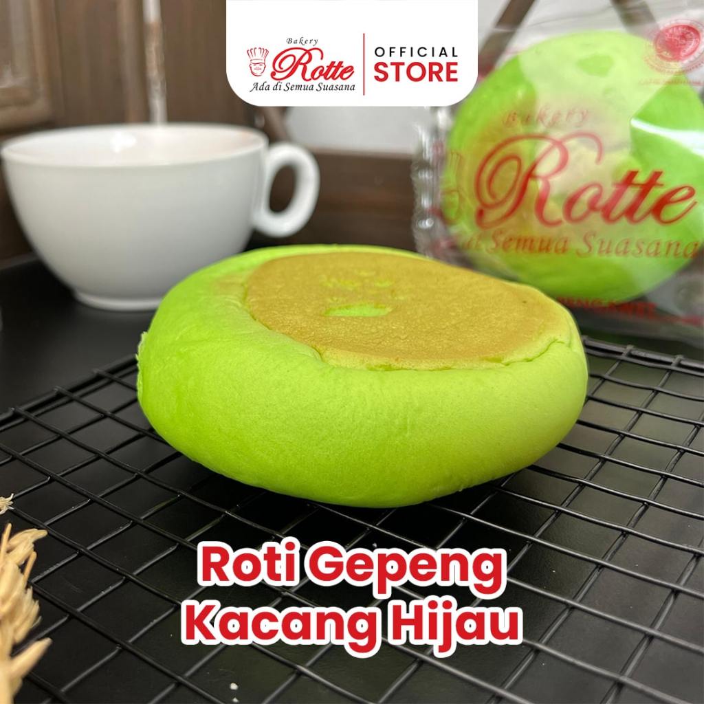 

Roti Gepeng Satuan Roti Kacang Hijau Asli Pekanbaru Rotte Bakery Ukuran 50 Gram