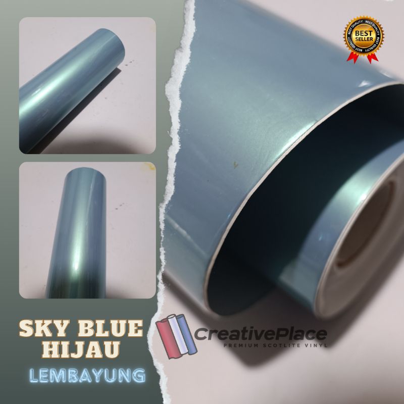 sticker skotlet motor warna sky blue lembayung hijau premium / scotlite biru muda lembayung hijau / 