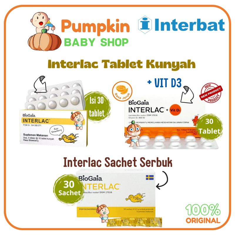 Interlac Probiotik Tablet Kunyah / Interlac Sachet