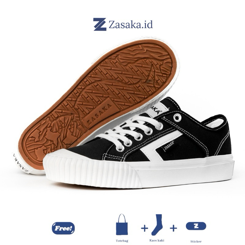 Sepatu Sneakers Casual Hitam Putih Pria Wanita