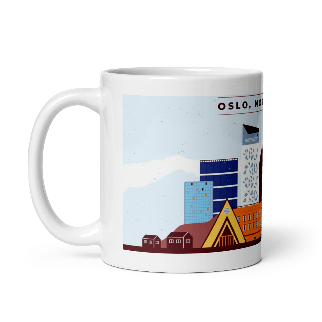 Gelas Oslo Norwegia Mug Oslo Norwegia Souvenir Oslo Norwegia Souvenir Norway Hadiah Mug World City v