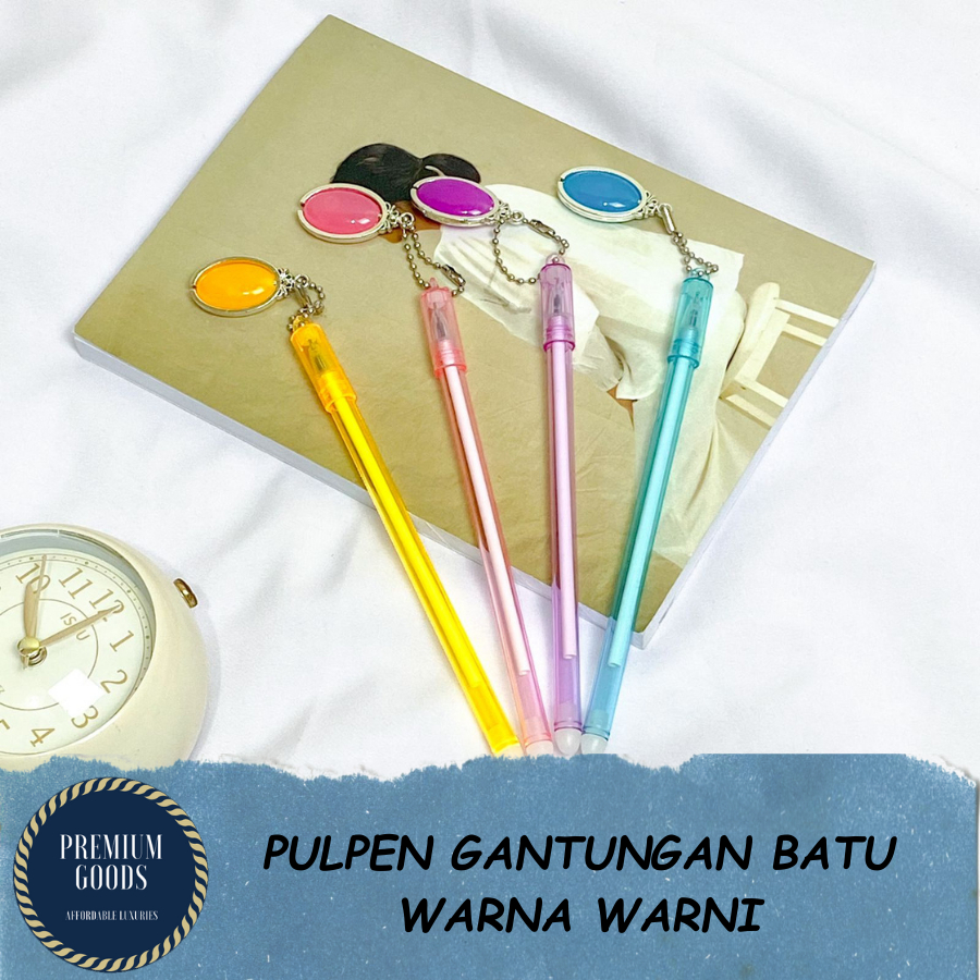 

BOLPEN TINTA BIRU / BOLPEN PULPEN PENA GEL GANTUNGAN RANTAI BATU BULAT WARNA WARNI LUCU UNIK ALAT TULIS SEKOLAH KANTOR TERMURAH BISA COD DAN GROSIRAN