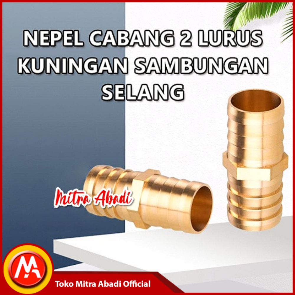 Nepel Cabang 2 Lurus Kuningan SAMBUNGAN SELANG AIR GAS KOMPRESOR