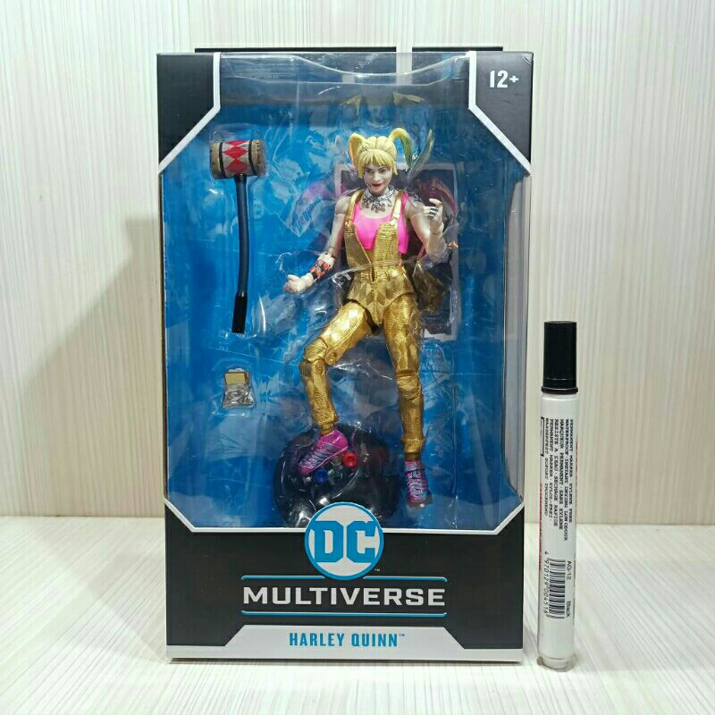 mainan action figuremcfarlane dc multiverse harley quinn birds of preytinggi sekitar 7 inchartikulas