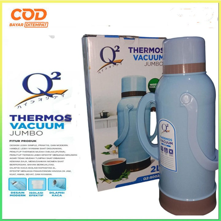 THERMOS Q2-8002 / TERMOS Q2 8002 / THERMOS VACUUM JUMBO 2L Q2-8002 / TERMOS AIR PANAS 2 LITER / THER
