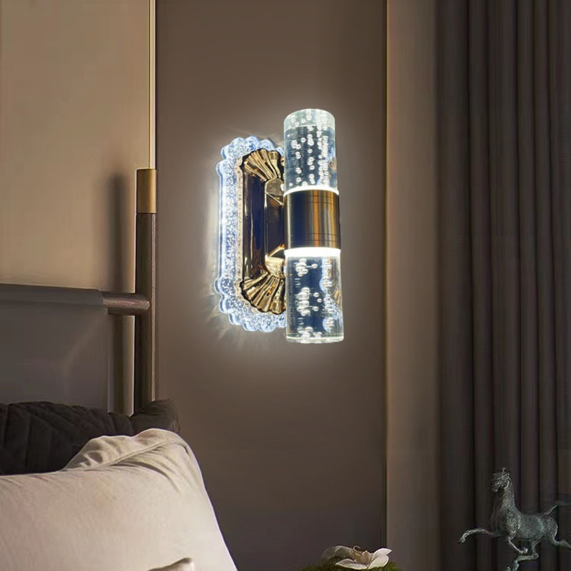 Lampu Dinding Kristal Lampu Gantung Kristal Termasuk Bohlam Lampu Hias Dinding LED 3 warna Lampu Gantung Dekorasi Kamar Ruang Tamu / Kamar Tidur BR