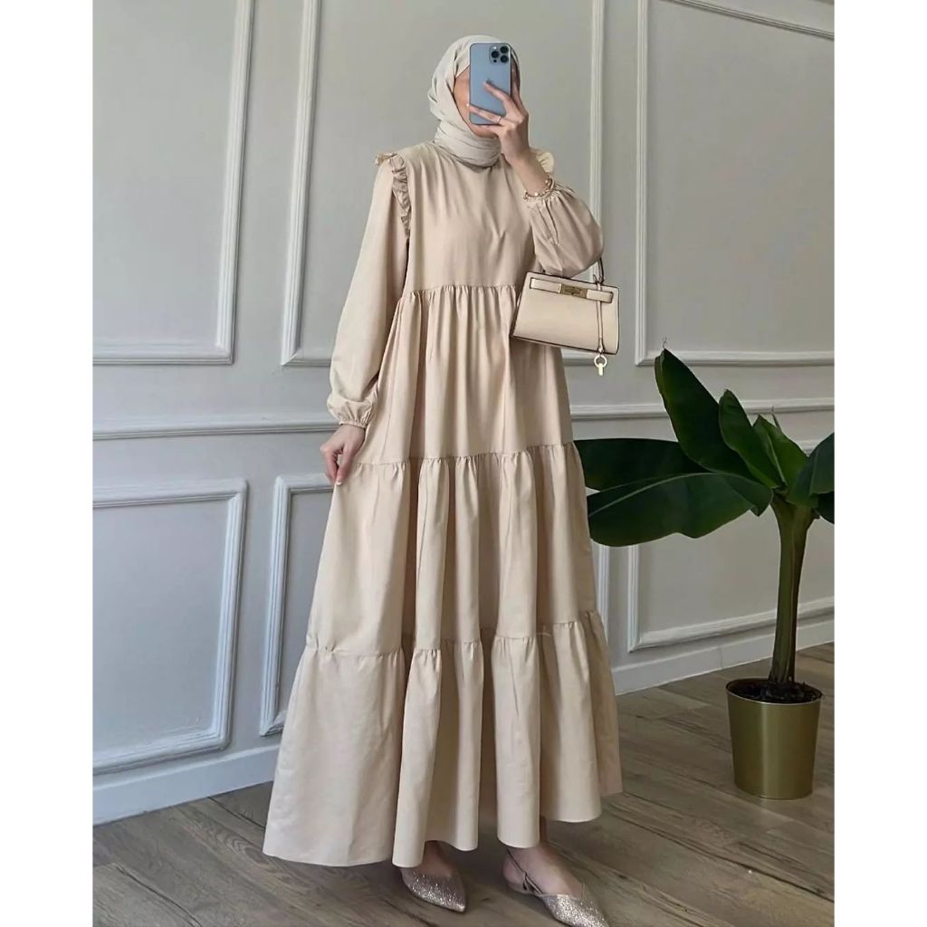 Dress Rayon Ayunda Dress By Ayumi Casual Dress Gamis Polos Pakaian Wanita Baju kondangan wanita kekiniangamis lebaran 2024 terbaru