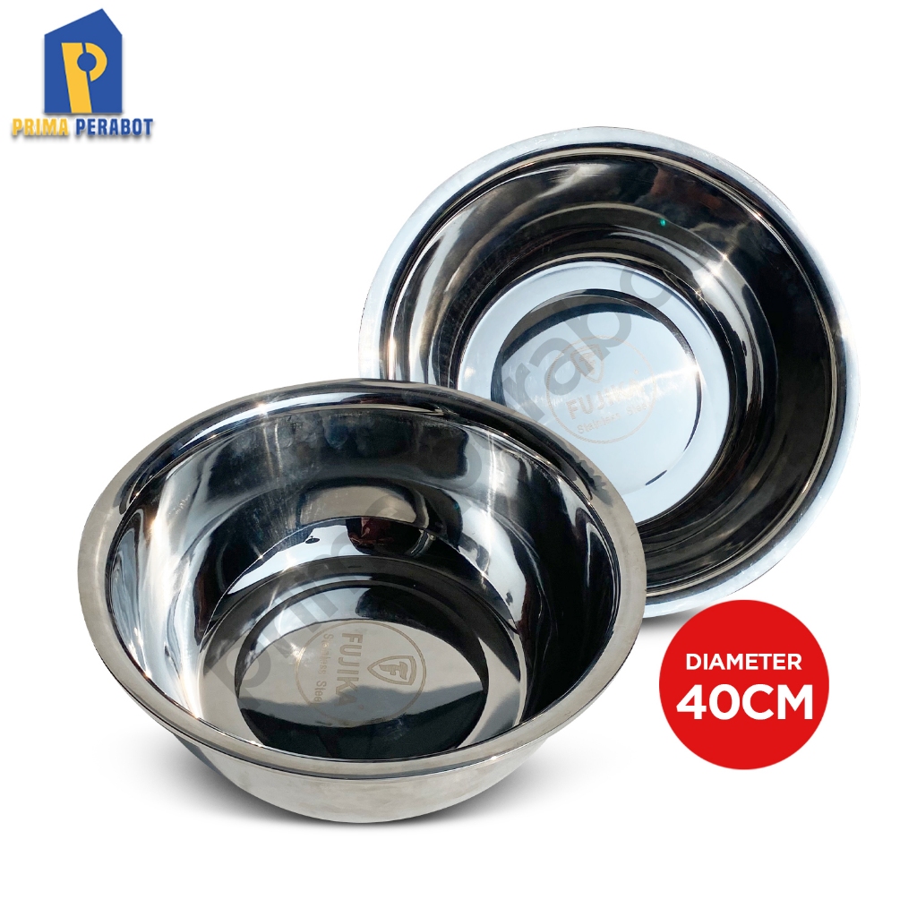 Baskom Stainless 40cm Mangkok Adonan Mixing Bowl 40 cm