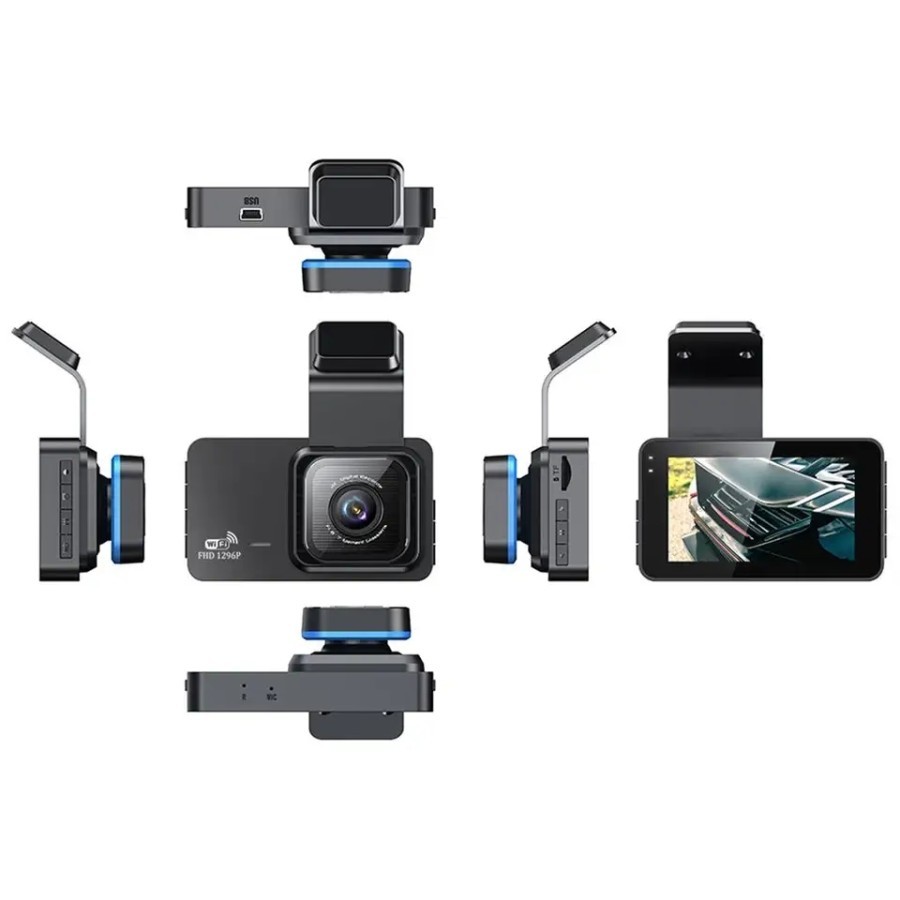 MH - DVR Mobil Dual kamera Wifi Dashcam G Sensor HD Night Vision