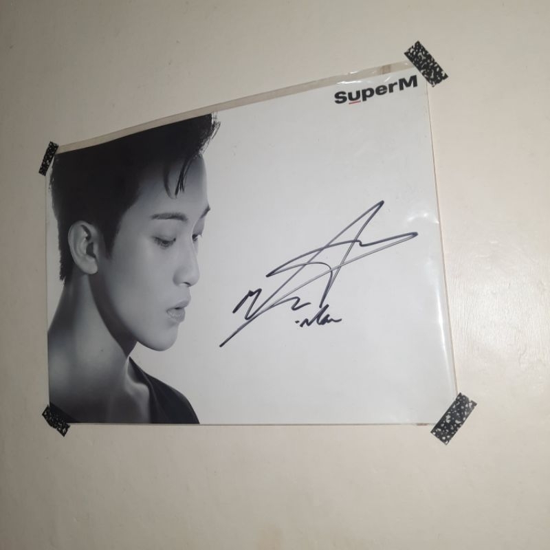 Mark superm signed poster official asli jopping real (nct 127 dream pc album)