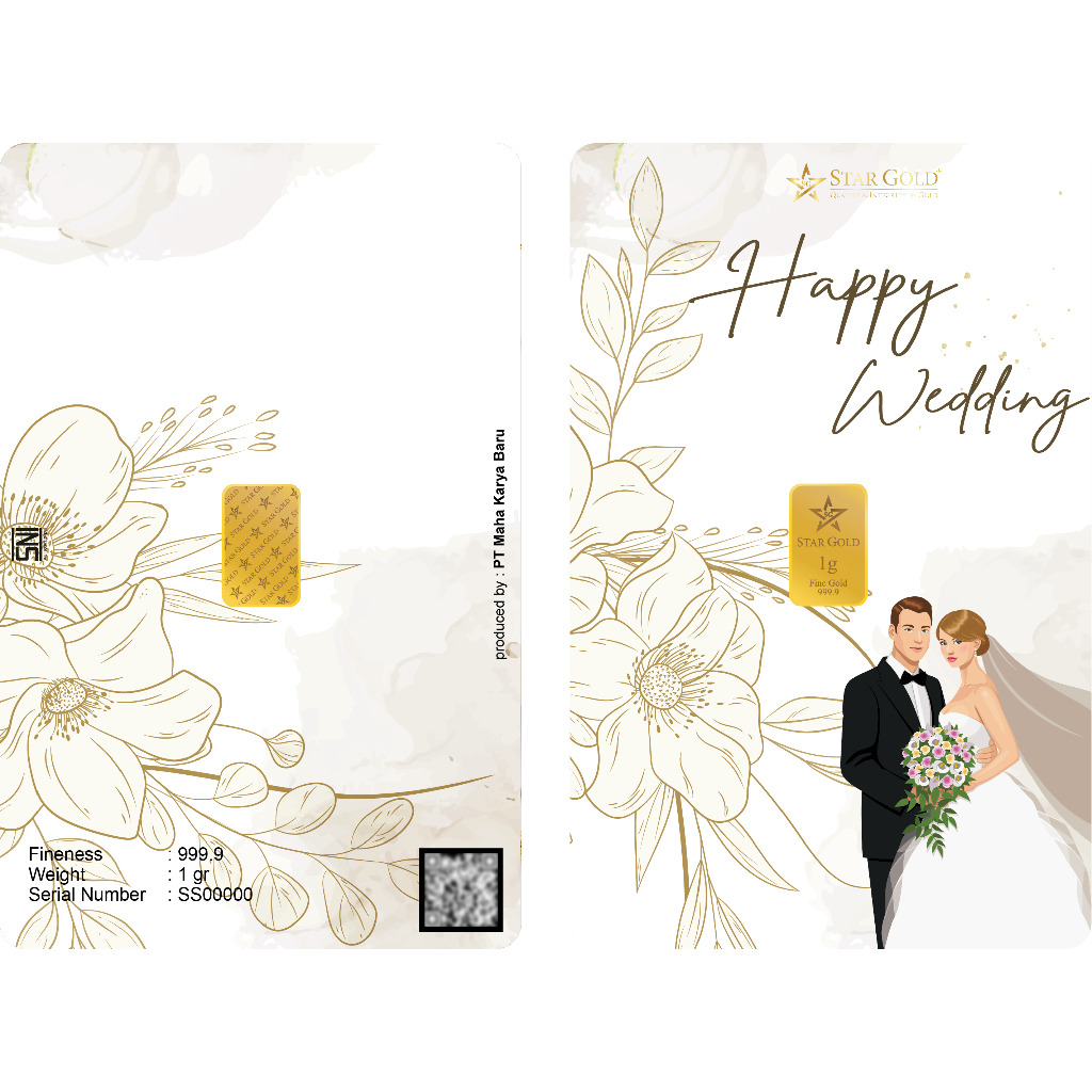 Rvl Gold Logam Mulia StarGold Wedding Series6 Berat 1Gram