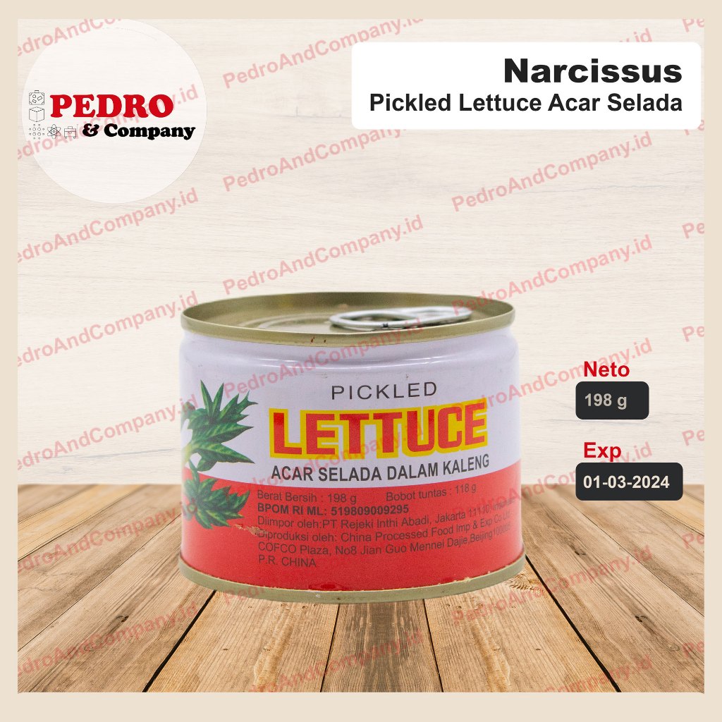 

Narcissus pickled lettuce 198 gr - acar selada dalam kaleng