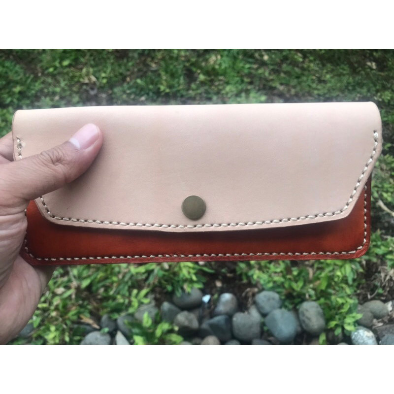 Dekarmion Leather Simple Long Wallet Dompet Kulit Panjang Wanita