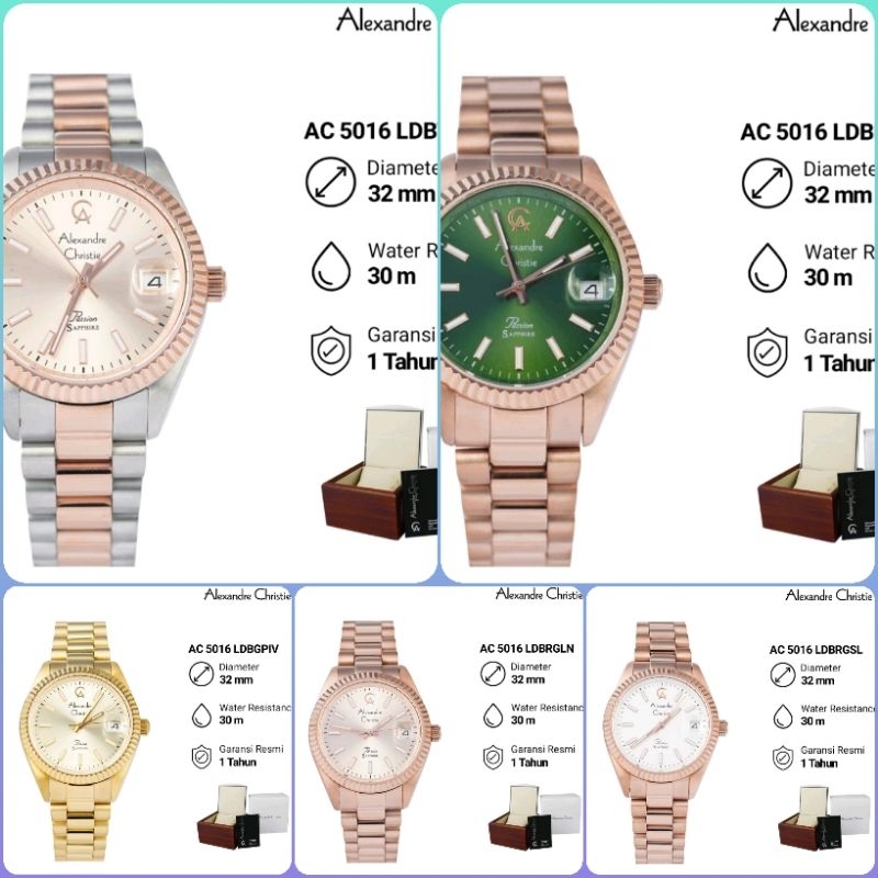 Jam Tangan Wanita Alexandre Christie Ac 5016 / Ac5016 Original