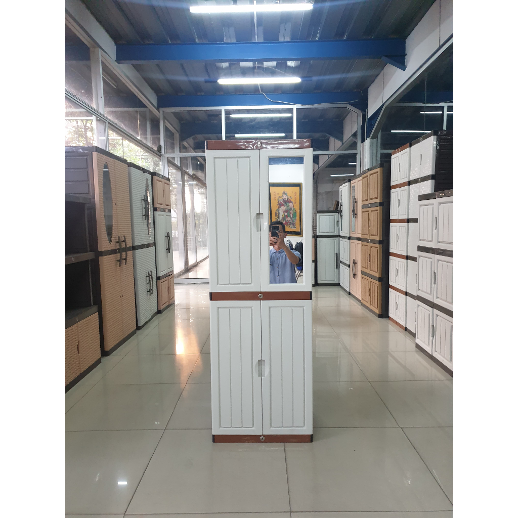 GARANSI 100% / LEMARI PLASTIK SINCANA KAYU MINI GRAND - Lemari Plastik 4 Susun GRAND / LEMARI KOKOH 