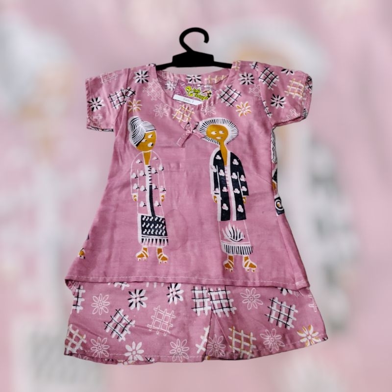 Setelan Anak Motif Bu Tejo Warna