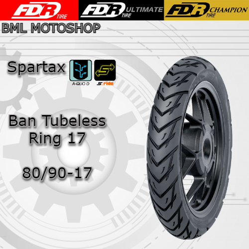 Ban Tubeless FDR 80/90-17 Spartax Ban Luar Bebek Ring 17