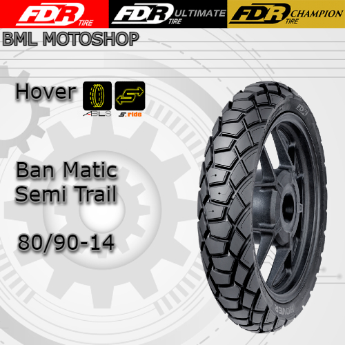 Ban Matic FDR Tubeless 80/90-14 Hover Free Pentil Ban Matic Ring 14 Honda Yamaha Suzuki