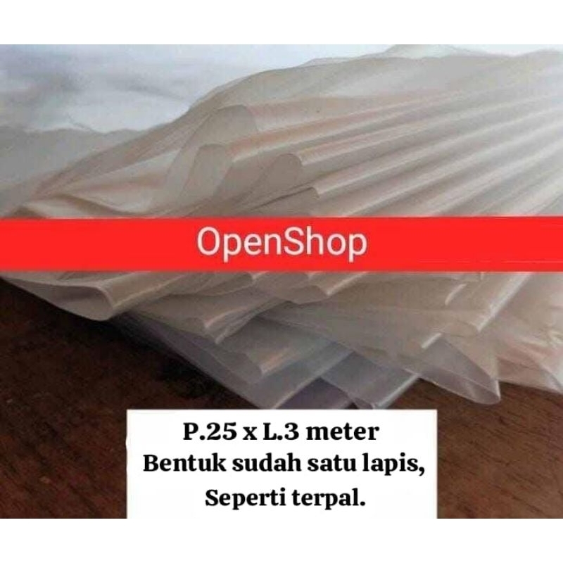 25m x 3m. Plastik PE.super'ORI. GreenHouse Pertanian Sungkup Tanaman Hidroponik,Atap,Ternak,Budidaya