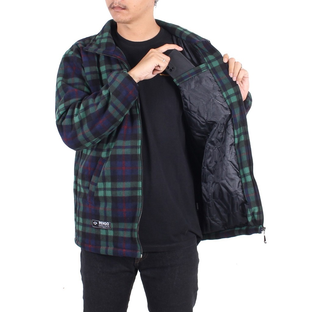 JAKET HARRINGTON BULU TEBAL POLAR 03 - JAKET PLAID SHIRT - JAKET TARTAN PRIA - JAKET KOTAK KOTAK - J