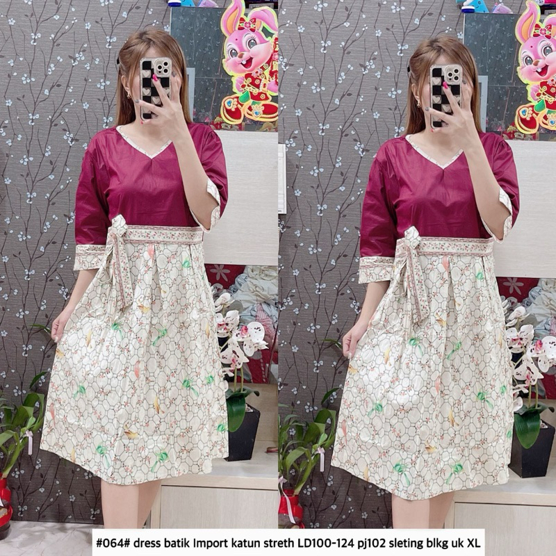 #064 dress batik katun premium