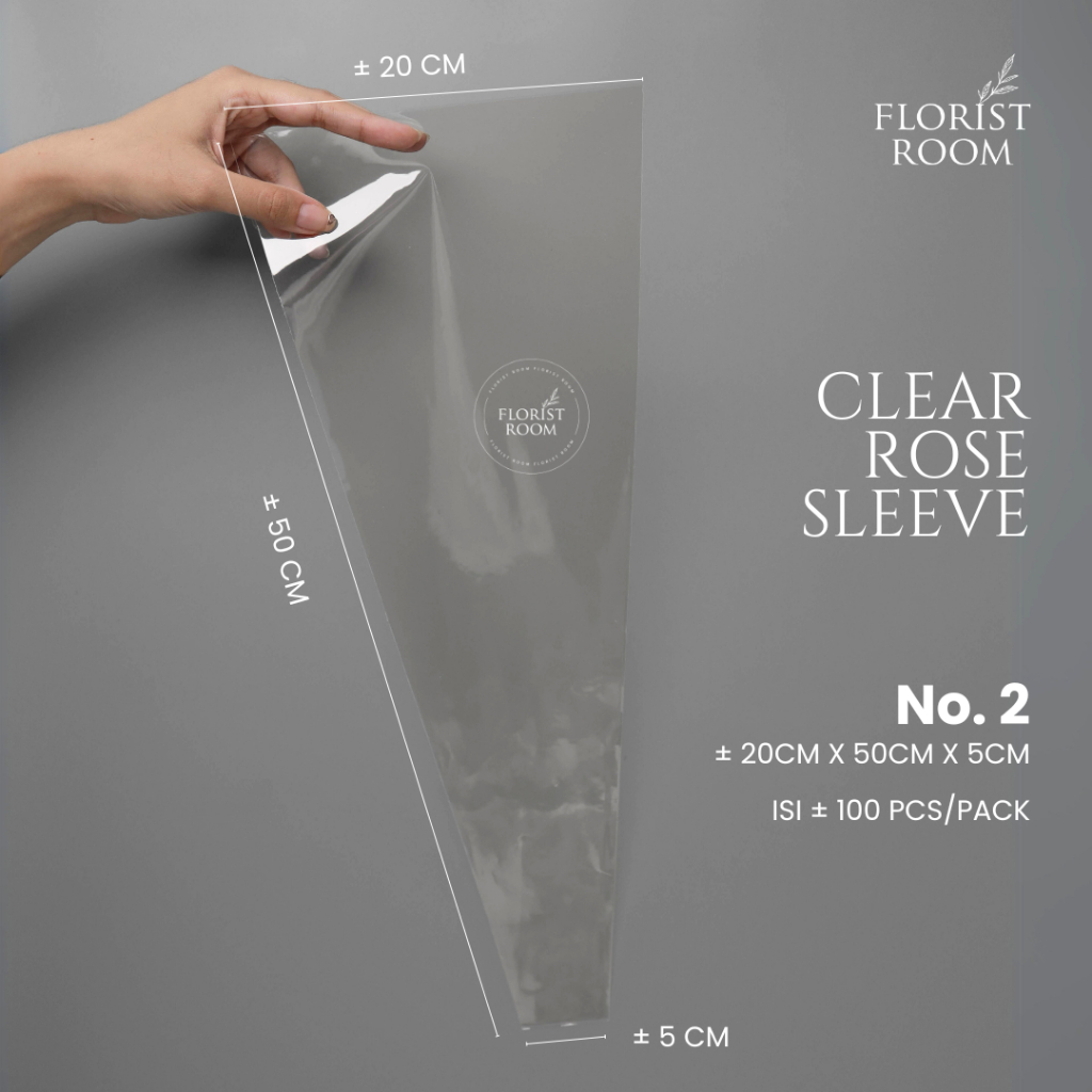 

Clear Rose Sleeve No.2 ±100lembar/Pack - cellophane