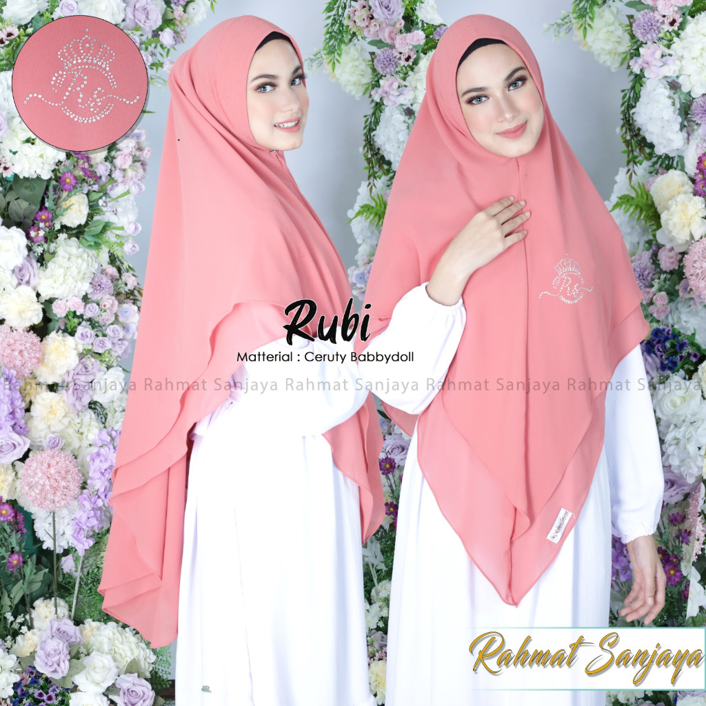 RS khimar 2 layar runcing payet rs mutiara sawarosky 2 layar jumbo bahan ceruty baby doll premium
