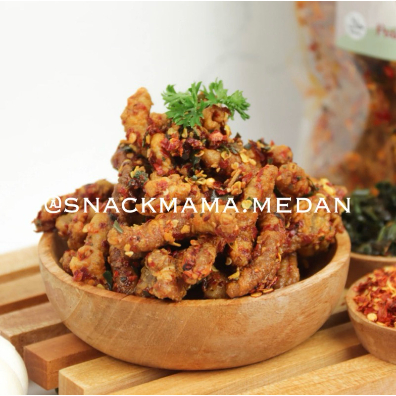 

KERIPIK USUS CRISPY PEDAS DAUN JERUK 100GR | SNACKMAMA