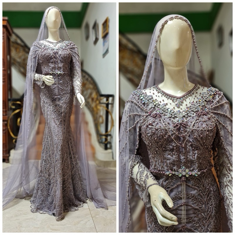 Gaun pengantin slim dres premium/gaun pengantin/ baju pengantin/gaun pengantin mewah elegan/ gaun pengantin terlaris