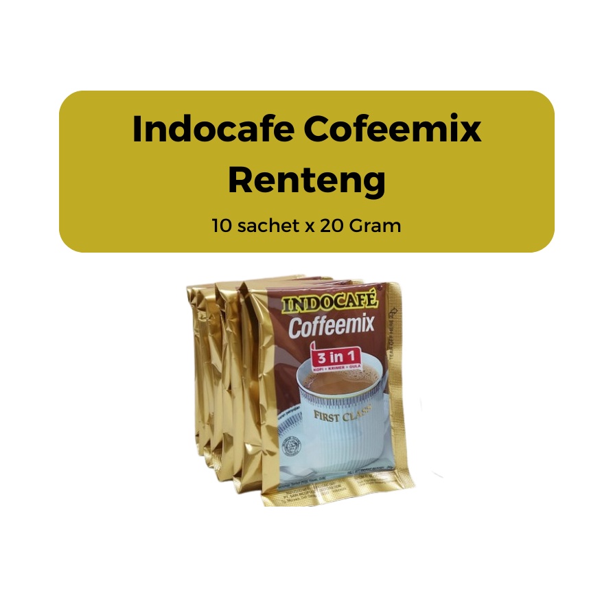 

[TT6] INDOCAFE COFFEMIX 3 in 1 20 gram 10 Sachet ➚Kirim Langsung