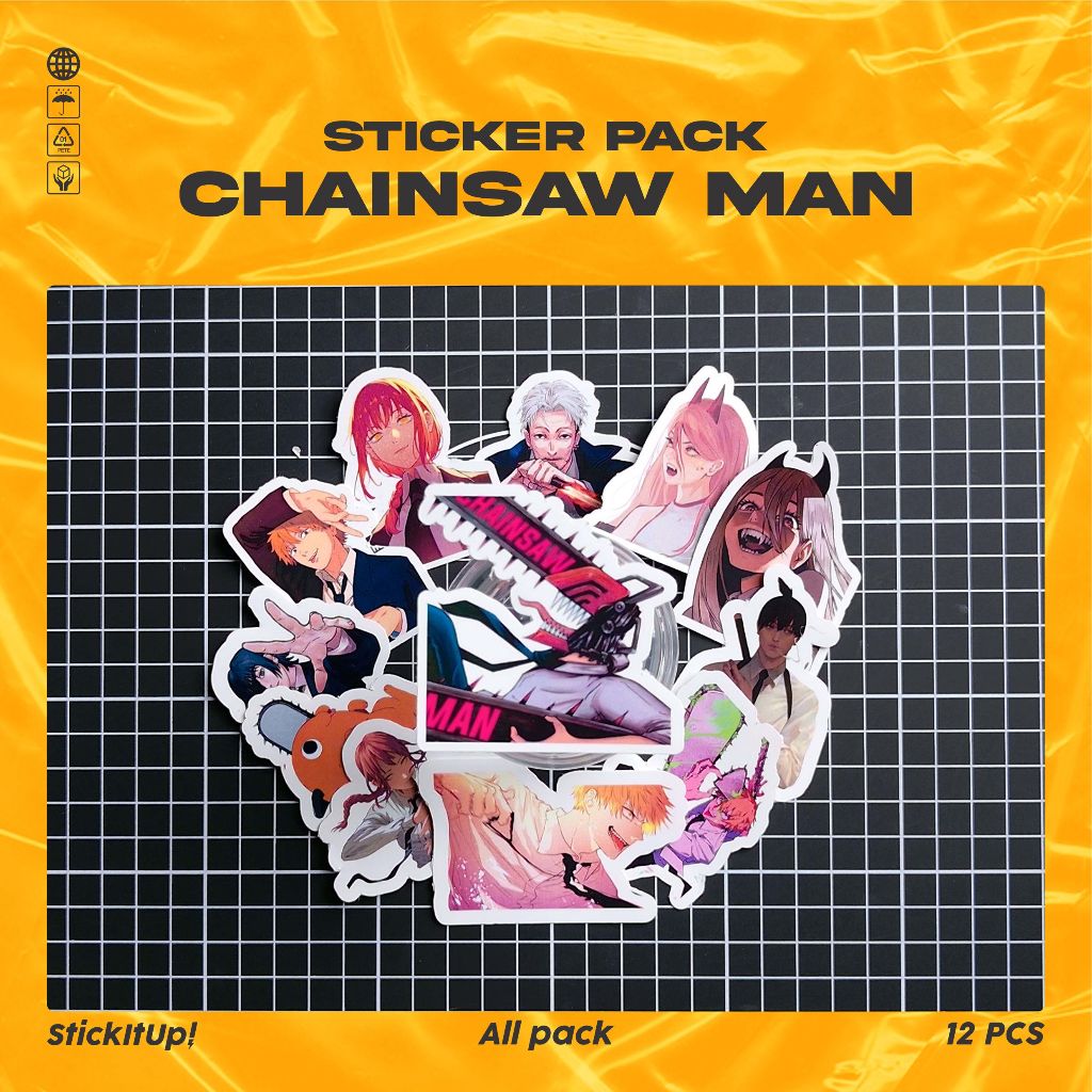 

COD✨ StickItUp Stiker Pack Anime Chainsaw Man Keren Untuk Koper Laptop Skateboard