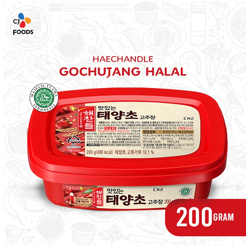 

[FPE35] Haechandle Saus Gochujang Halal MUI / Pasta Cabai Korea 200 Gram Halal MUI Terkini -⌒