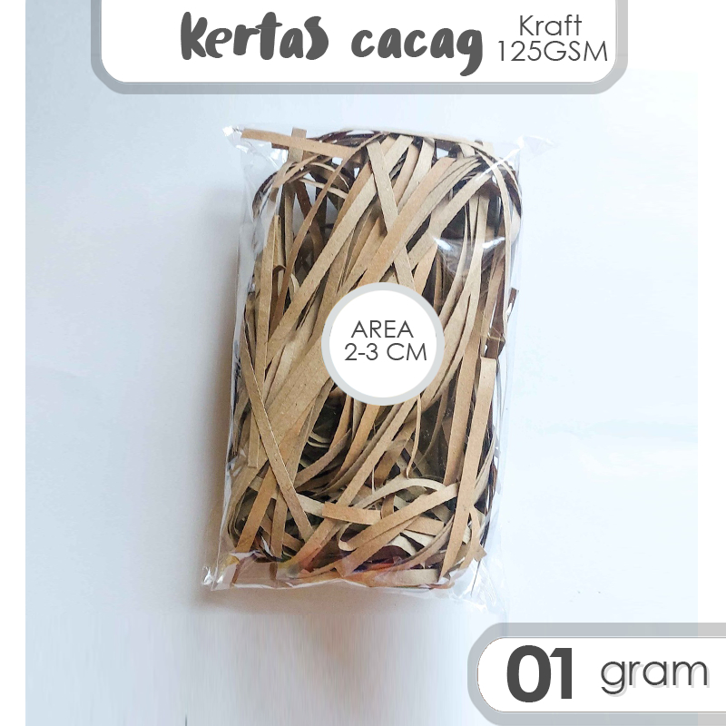 

(TERMURAAH) Kertas Cacag Coklat 125GSM Tebal 1 Gram / Kertas Cacah warna brown packing gift box souvenir, box hampers packaging / Kertas Shraded paper murah