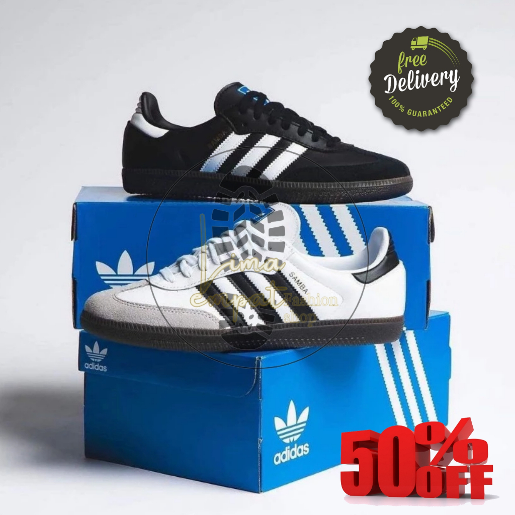 sepatu sneaker adidas samba vegan / sepatu adidas samba vegan laki laki full white black / sepatu re
