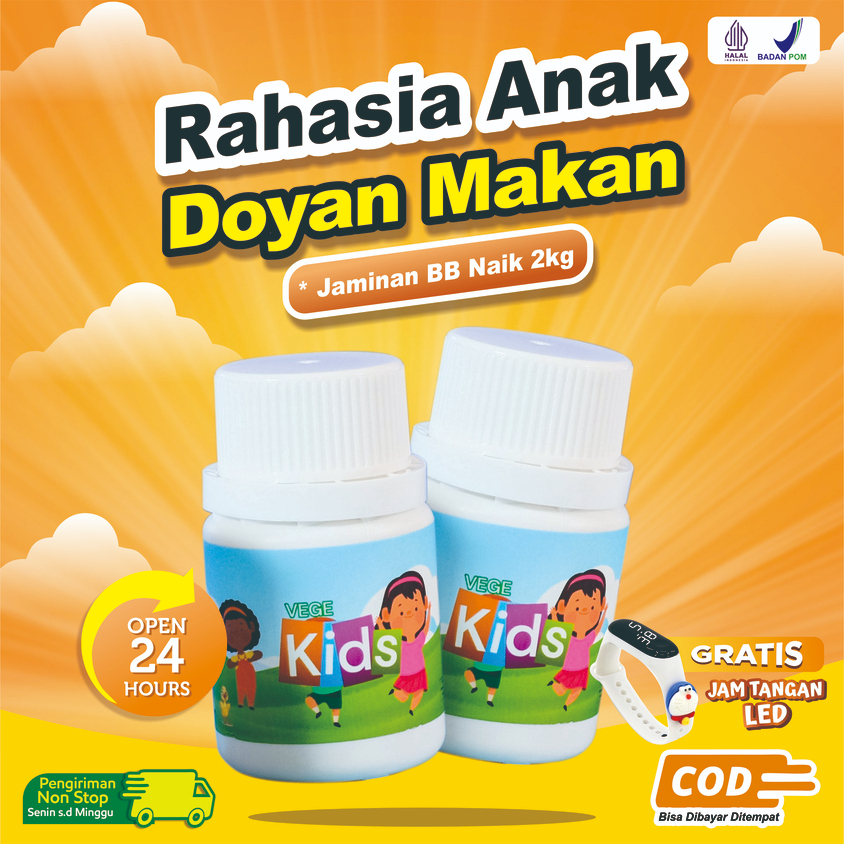 VEGEKIDS VEGE KIDS VITAKIDS VITAMIN ANAK/PENAMBAH NAFSU MAKAN ANAK/OBAT PENGGEMUK ANAK/VITAMIN ANAK 