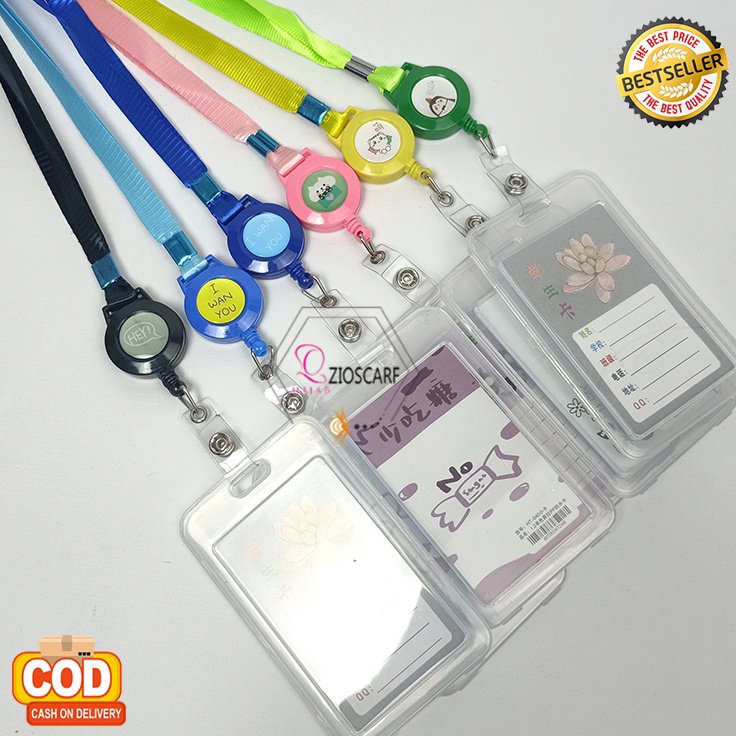 

Terlaris (COD) Name tag ID CARD HOLDER KOREA dan kalung tempat name tag kartu 2 sisi MX2545 Ready Stock