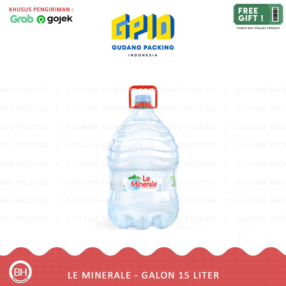 

B!g Sale (GOSEND/) LE MINERALE - Air Mineral Galon 15 L Sekali Pakai Produk Terbaru