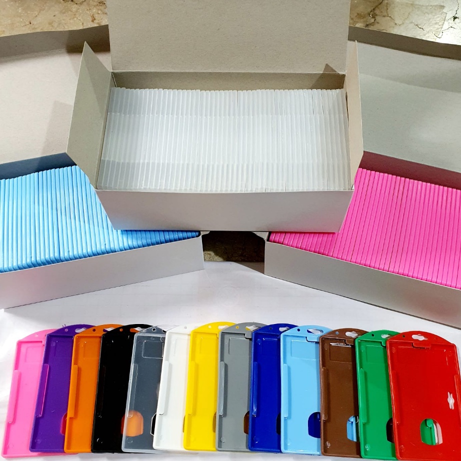 

Ready Stok ID Card Casing / Case / Holder / Frame / Name Tag Plastik Satu Sisi Kartu E-toll ATM Flazz Dus Grosiran ➱➴≛❉