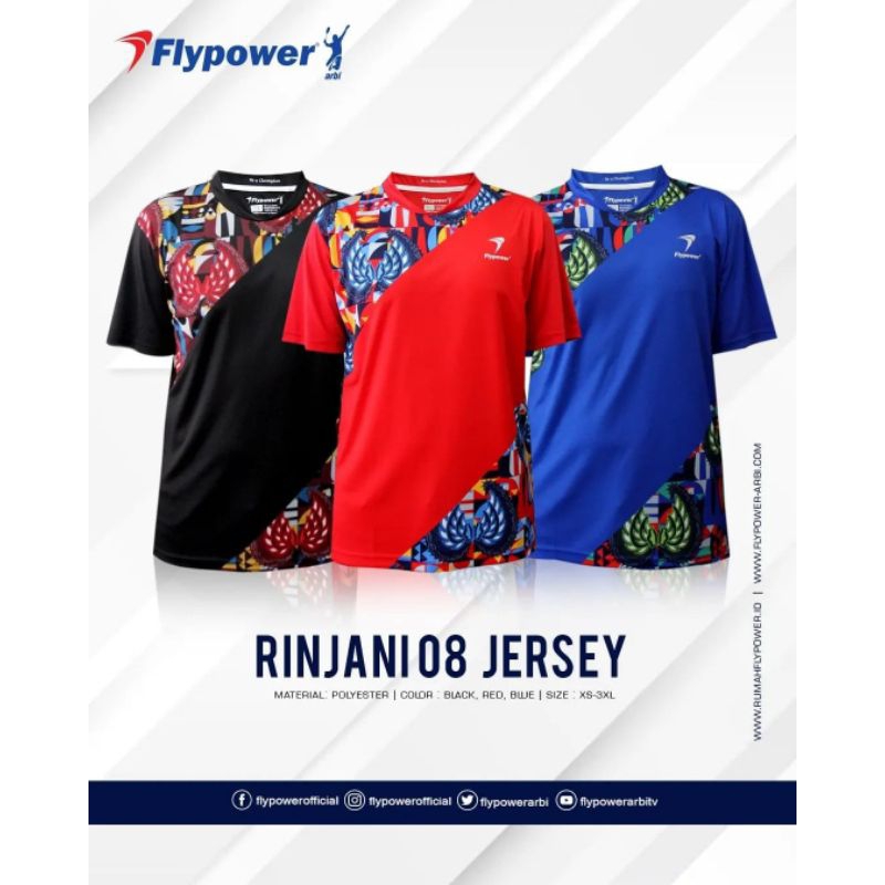 Kaos Badminton FLYPOWER RINJANI 08 Original