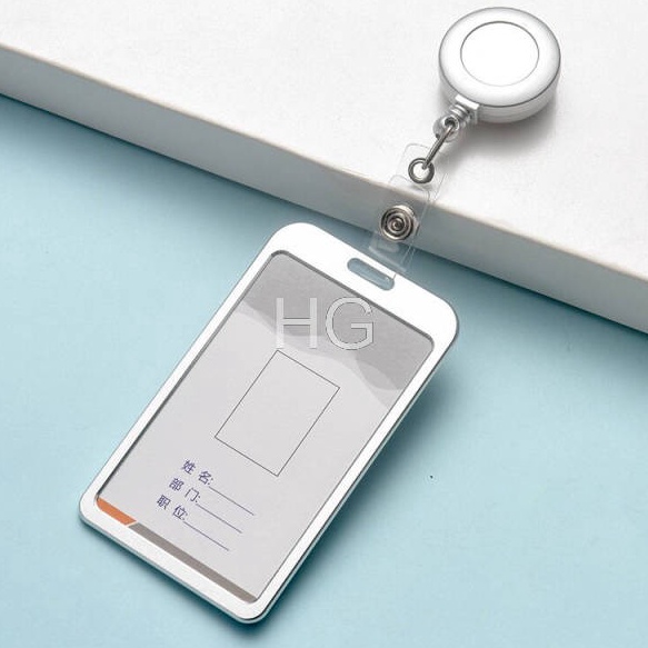 

Terlaris HG - Name Tag Yoyo ID Card Holder Kartu Izin Metal Kantong Tarik 2 sisi/muka Best Product