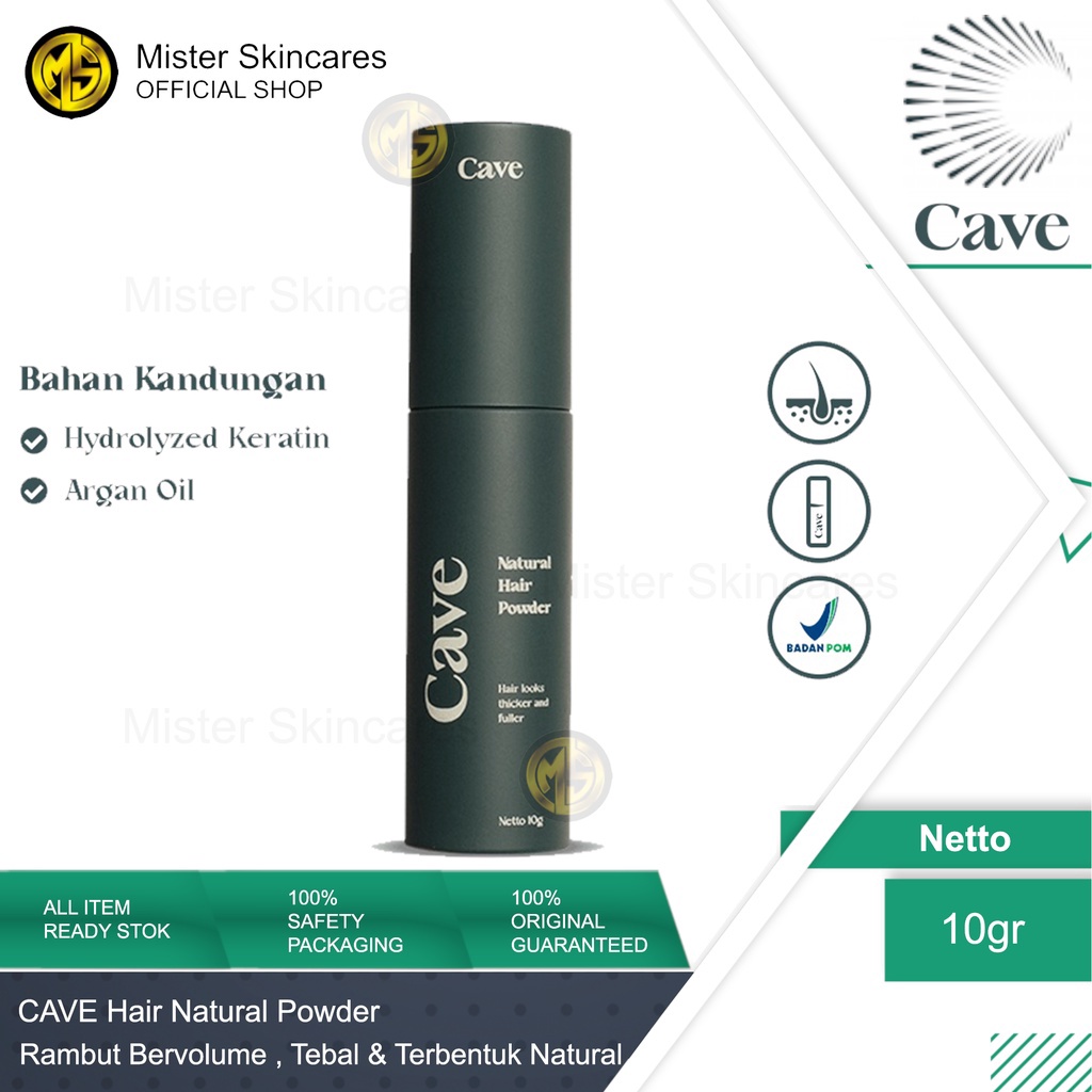 BestCave Natural Hair Powder 10 gr - Membuat Rambut Lebih Bervolume & Tebal Anti Lepek✄