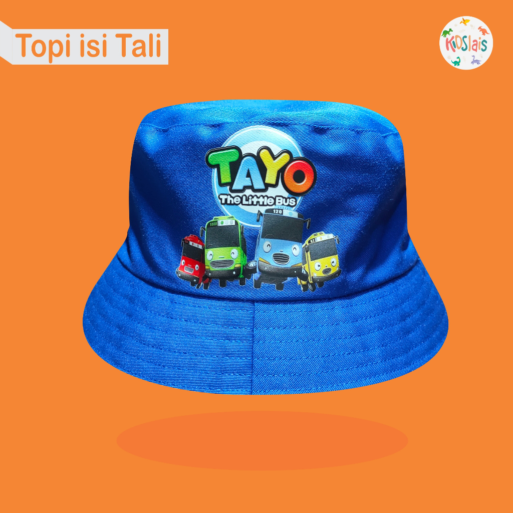 Topi Anak Laki - Laki Perempuan Topi Bucket Anak usia 1 - 8 Tahun Motif Biru Tayo